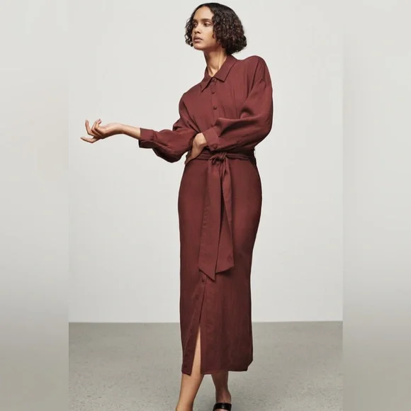 Zara | Dresses | Zara Belted Shirt Dress | Poshmark